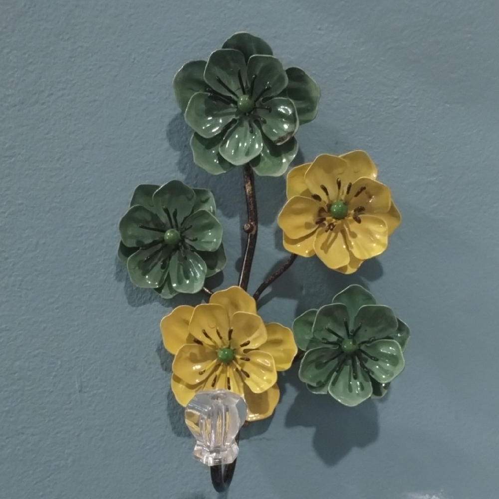 Floral Wall Decor with Green and Yellow Flowers